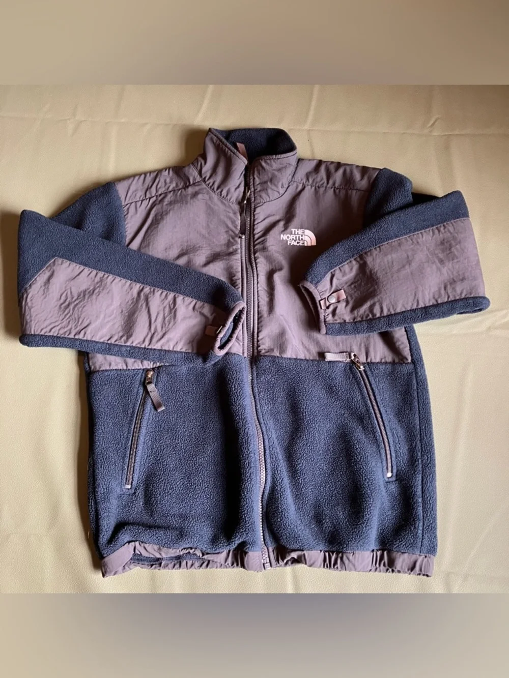 The North Face Two-Tone Sherpa Fleece Jacket Navy Polartec Boys L